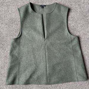 COS Olive Sleeveless Wool-Blend Shell Top